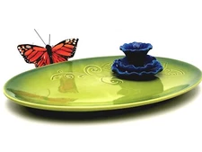 Grasslands Road Petals Appetizer Tray w/ Toothpick Holder, Ceramic Amscan, Boxed