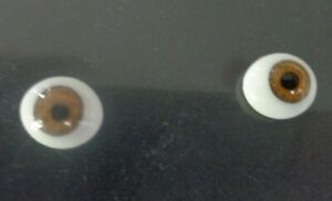 6MM DOLL EYES HAZEL GLASS FLAT OVAL