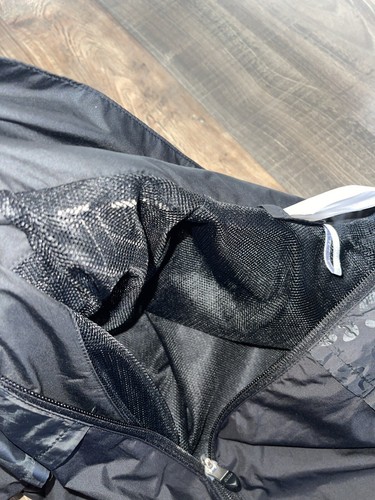 Adidas Climaproof Black/White Accent Zip Windbreaker Jacket Lined Size M - Picture 4 of 15