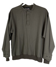 Zero Restriction Mens L Long Sleeve Quarter Snap Brown Houndstooth Windbreaker