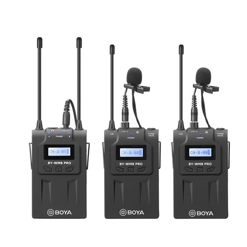 BOYA BY-WM8 UHF PRO-K2 2 Channel Wireless Lavalier Microphone System For ENG EFP - Picture 3 of 12