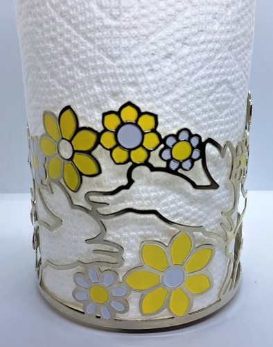Bath & Body Works BBW Metal Floral Bunny Rabbit Easter Candleholder Sleeve EUC - Picture 5 of 5