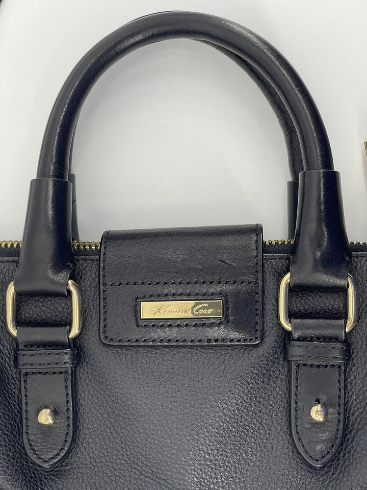 Kenneth Cole Bolso Negro Bolso de Mano Hombro o Bandolera Bolsillos Foto 3 de 4