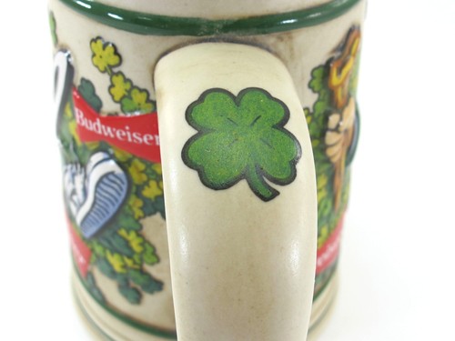 Budweiser Beer Stein 1991 Leprechaun St. Patricks Day Stein ERIN GO BUD Vintage - Picture 6 of 11