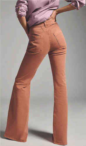 Pilcro Mid-Rise Flare Jeans Pants Size 26/2 Copper Color NW ANTHROPOLOGIE Tag - Picture 2 of 4