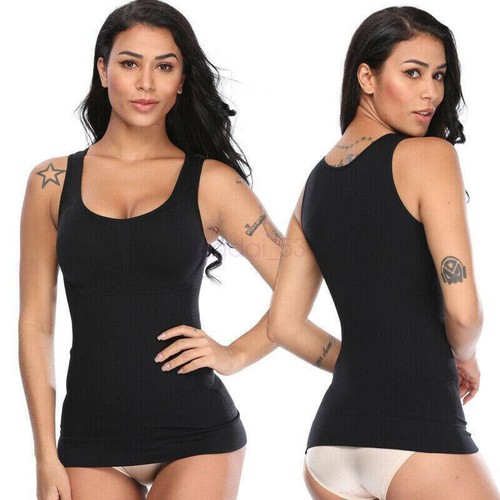 NEW Women Camisole with Built-in Bra Tank Tops Basic Vest Undershirt Shapewear - Picture 12 of 20