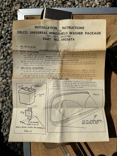 NOS Delco 4905474 Universal Power Windshield Washer Assembly Impala Chevelle - Picture 15 of 15