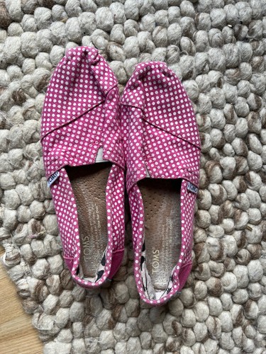 TOMS women pink white polka dot size w6 - Picture 2 of 6