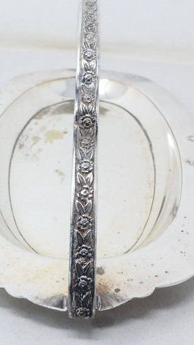 Art Deco Serving Tray Silver-Plated Floral Leaf Cut-Out Patterns 1930s-1940s - Picture 4 of 8