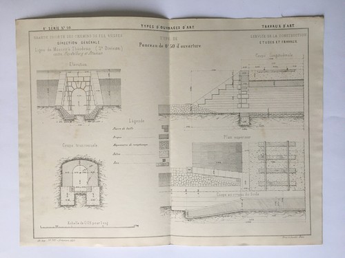 Imperial russian railways construction plan 7 plates GSCFR Pereire 1860 Scarce ! - Picture 5 of 11