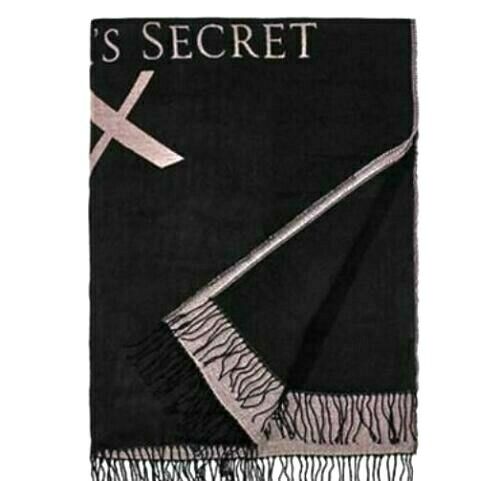 Victoria Secret Blanket LIMITED EDITION Throw Soft Black & Pink VS Logo New - Picture 5 of 5