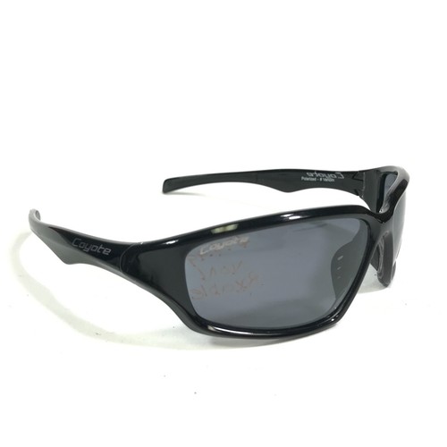 Coyote Sunglasses TR90 Venom Black Square Wrap Frames with Blue Polarized Lenses - Picture 2 of 11