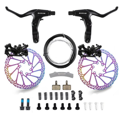 Bicycle Mechanical Disc Brake Set Mountain Bike Linear Pull Disc Brake MTB New - Picture 18 of 18