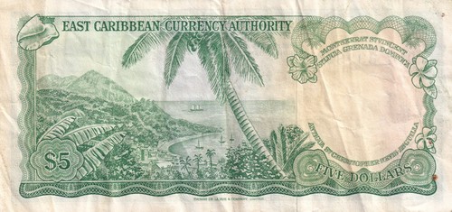 East Caribbean States 5 Dollars 1965 P-14l VF banknote - Picture 2 of 4