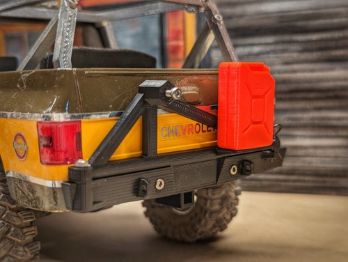 FMS FCX24 K5 Swing Out Spare Tire Rear Bumper W/ Gas Can & Hitch Receiver Kit - Picture 6 of 11