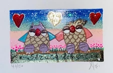 LEO NISI - "Romantic Evening" - Material Screen Print 10x15 cm