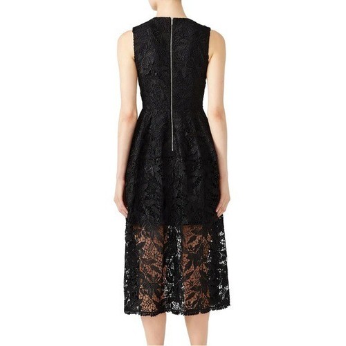 Nicholas Deep V Neck Floral Lace Midi Dress Black Size 0 Retail $695 - Picture 4 of 12