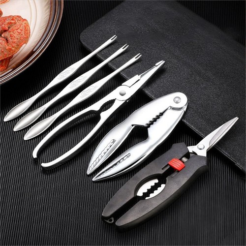 Seafood Tools Crab Crackers Nut Forks Set Opener Shellfish Lobster Leg AU - Picture 16 of 16
