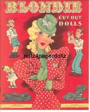 VINTGE 1945 BLONDIE PAPER DOLLS ~PRETTY LASER REPRODUCTION~Orig. SIZE UNCUT