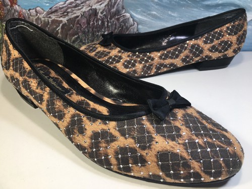 Beverly Feldman Jeweled Flats Loafers 7.5M Leopard Print Ballet Flats Women’s - Picture 11 of 11