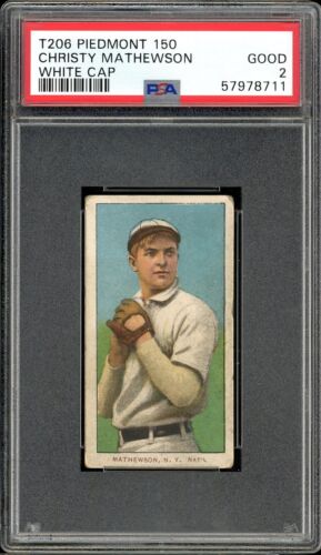 1909-1911 T206 Christy Mathewson White Cap HOF New York Giants PSA 2 GD - Picture 1 of 2