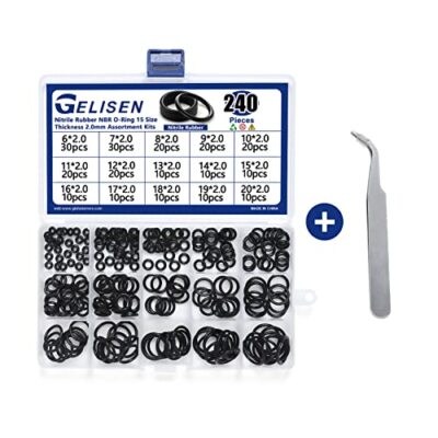 240Pcs Nitrile Rubber O-Rings Kit Thickness 2.0Mm 15 Sizes Universal NBR Metric
