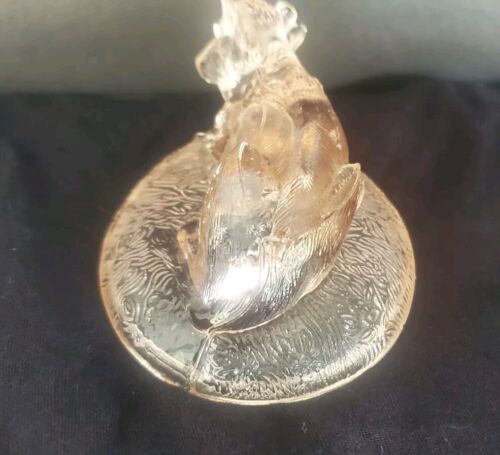 Replacement Lid Glass Butter Trinket Dish Lid Pink Glass Cow Vintage Lid Only - Picture 8 of 18