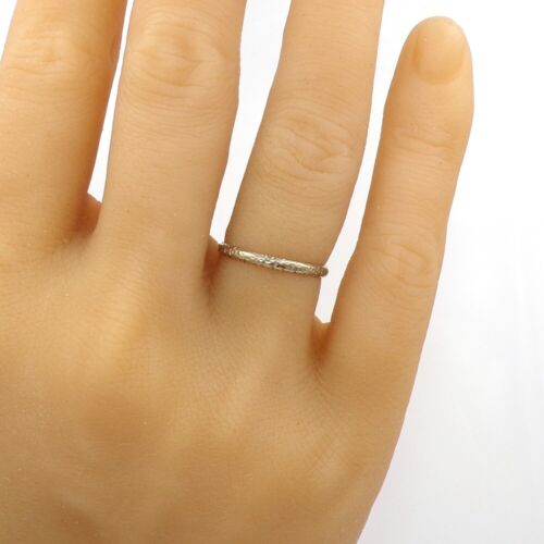 Vtg Art Deco Orange Blossom Eternity Wedding Band 18K White Gold Ring 7.5 LLC2 - Picture 2 of 4