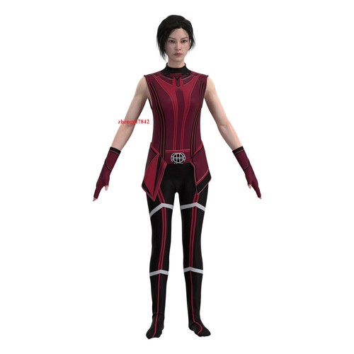 Adults Kids Children Scarlet Witch Cosplay Costume Jumpsuit Halloween Outfit Set - Picture 4 of 8