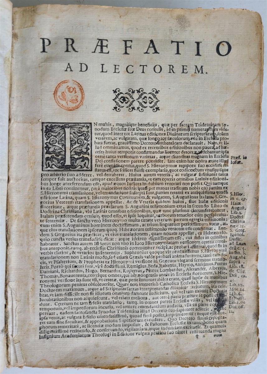 1648 BIBLE ILLUSTRATED in LATIN antique VELLUM BOUND BIBLIA