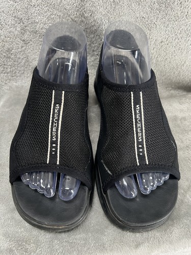 Vtg 90's Skechers Black Jammers Slingback Sandal Women's Size 8 Chunky Platform - Picture 2 of 6