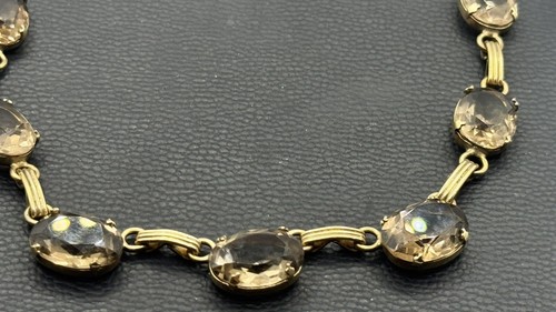 Winard 12K Gold Filled Yellow Gold GF Topaz Necklace Oval Prong Spring Ring #7 - Picture 10 of 11