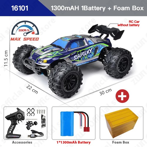 1:16 70KM/H or 50KM/H 4WD Car with LED Remote Control Cars High Speed Truck Toys - Picture 10 of 32