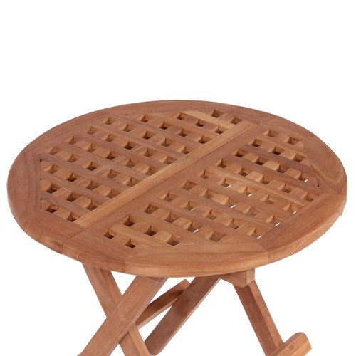 MR. DEKO Teak Beistelltisch Dorset | Teak-Tisch Rund Ø 50 x H51 cm | klappbar - Bild 4 von 8