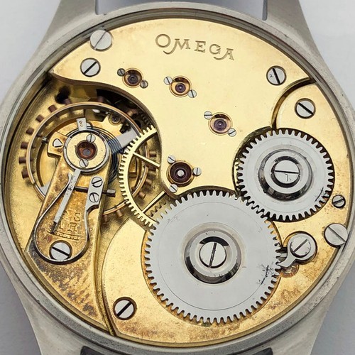 Rare Big Swiss Mens Military Marriage Wristwatch OMEGA Steel Case Pilots WW2 - Picture 15 of 20