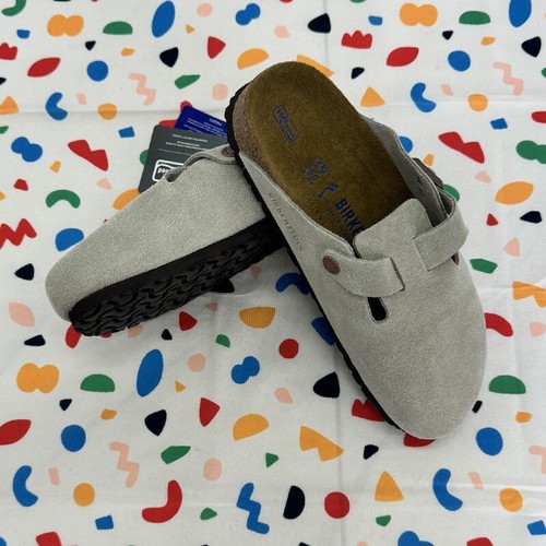 Birkenstock Boston Taupe Suede Soft Footbed Unisex Clog Shoes Size 37/38/39 - Picture 5 of 11