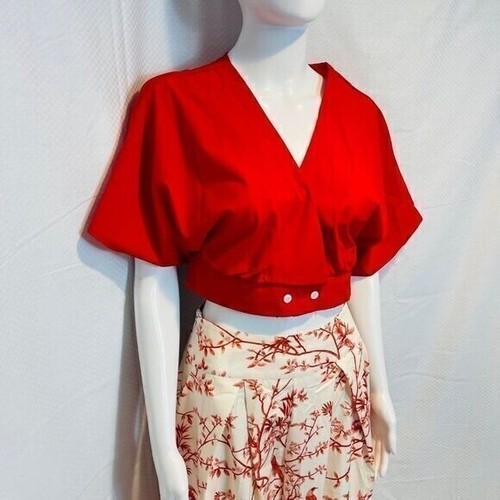Pleated 2 Piece Palazzo Pants Outfits Casual Blouse Set Size S - Picture 9 of 16