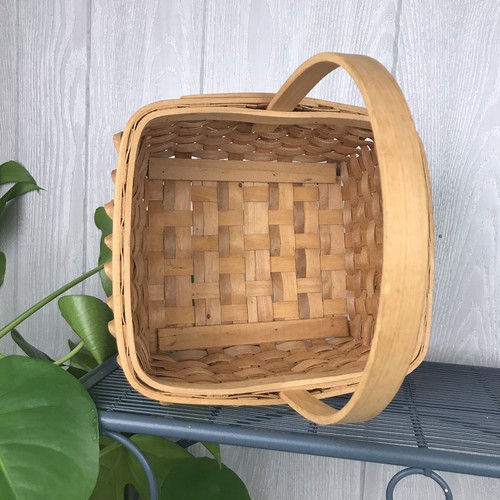 Vintage Porcupine Basket Curl Weave Rectangle With Handle Hand Woven Primitive - Picture 6 of 10