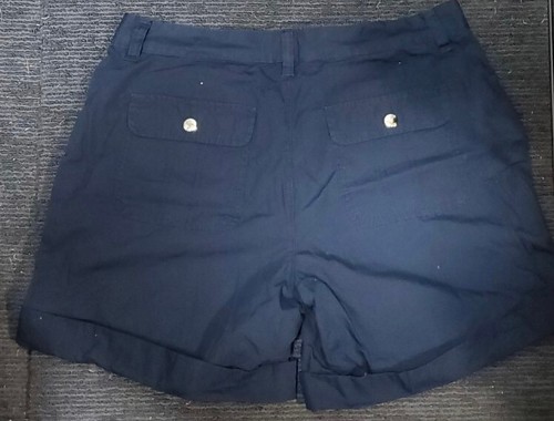 🩳🛍CHAPS RL Black Cotton Roll Tab Adjustable Front Pocket Shorts ~ 6 M3020🛍 - Picture 5 of 13