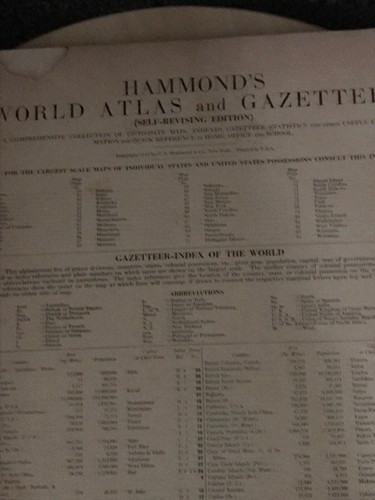 VINTAGE 1942 HAMMOND NEW HOME AND OFFICE ATLAS OF THE WORLD AND GAZETTE SEE PIC  - Picture 5 of 11