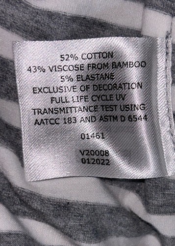 NWOT Coolibar Sz XXS Heyday Side Split Shirt Gray White Stripes UPF 50+ - Picture 11 of 11