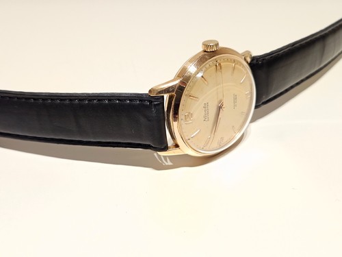 VINTAGE RARE GOLD PLATED SWISS MEN'S AUTOMATIC WATCH "NIVADA"SKYMASTER AQUAMATIC - Picture 5 of 14