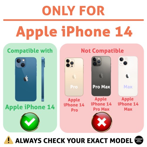 Funda delgada para Apple iPhone 14, estampado patrón cerezas, pantalla de vidrio incl., EE. UU. - Imagen 2 de 8