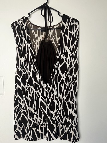 Blusa de colección para mujer tórrida Y2K marrón y blanco estampado animal top con top Halter incorporado - Imagen 7 de 9