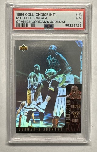 1996 Collector's Choice Int'l Spanish Jordan's Journal #J3 Michael Jordan PSA 7 - Imagen 4 de 7