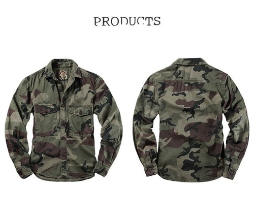 Chaqueta de Carga Militar Para Hombres Camisa Ejército Resistente al Trabajo Exterior Informal Camuflaje - Imagen 9 de 30