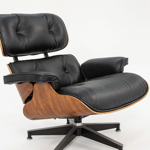 C. 1990 Herman Miller Eames Lounge Chair and Ottoman in Rosewood w/ New Leather - Picture 4 of 12