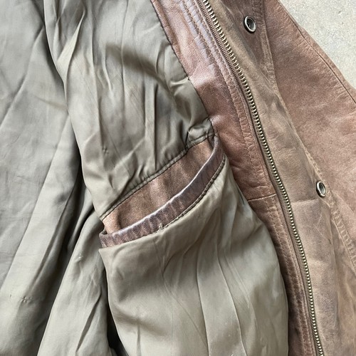 VTG 80s Men's MEMBERS ONLY KOREA Brown Genuine Leather Jacket Coat Size 42 - Picture 16 of 18