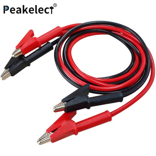 Peakelect 2PCS Alligator Clips Test Leads Dual Ended Crocodile Copper Wire Cable - Picture 2 of 5