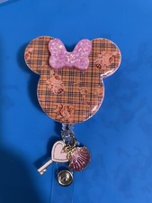 Mickey Head Id Badge With Retractable Holder included Free Plastic Holder